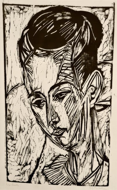 Tête de la fille Hardt - Ernst Ludwig Kirchner